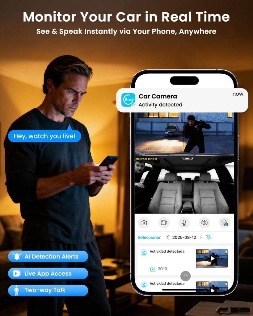 4g car camera for street parking monitoring car overnight without wifi