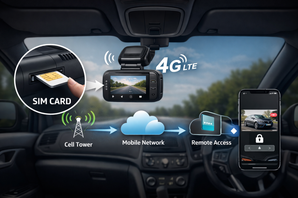 how a 4G security camera connects using a SIM card and mobile network