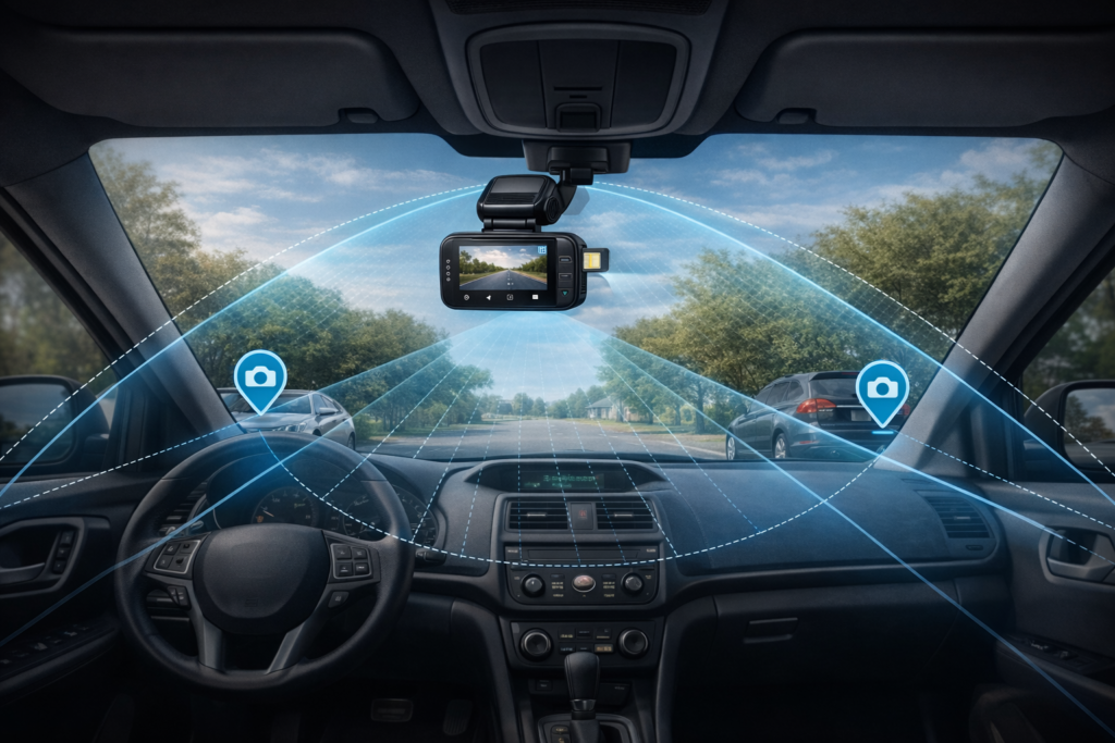 best placement of 4G security camera inside car for full monitoring coverage