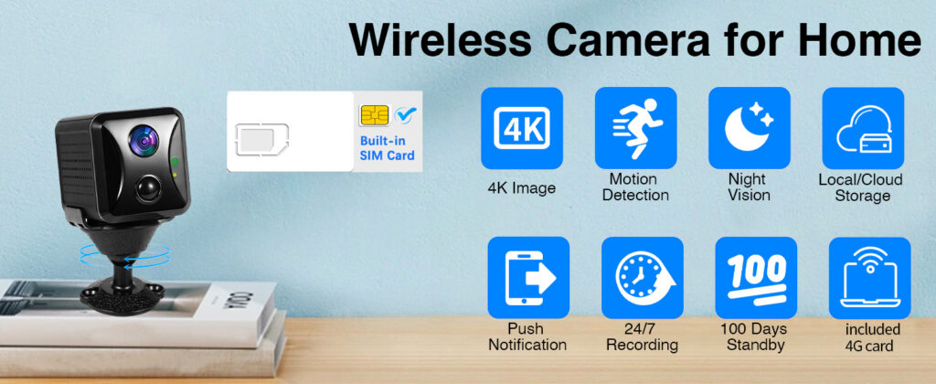 portable security camera without wifi 4G YISPK camera with phone access