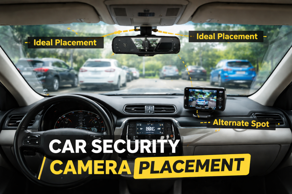 car security camera placement inside vehicle for overnight monitoring